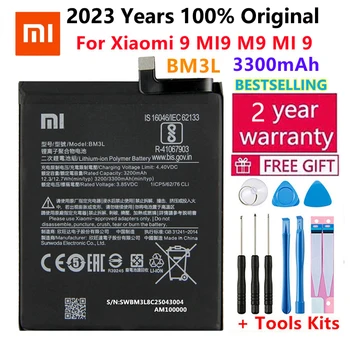 2023 Год 100% Оригинальная Сменная Батарея 3300 мАч Для Xiaomi 9 MI9 M9 MI 9 BM3L Подлинный Аккумулятор для телефона батареи Бесплатные Инструменты