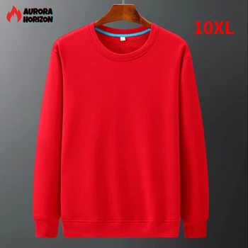 AuroraHorizon, пуловер Оверсайз, Мужская повседневная толстовка, однотонный флисовый пуловер, утепленные мужские осенние толстовки Размера Плюс 10XL 11
