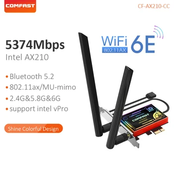 COMFAST 5374 Мбит/с WiFi6E Intel AX210 PCIE Беспроводной WiFi Адаптер 3000 М AX200 Wi Fi 6 Карт 2,4 G/5G PCI Express 802.11AX PC Win10