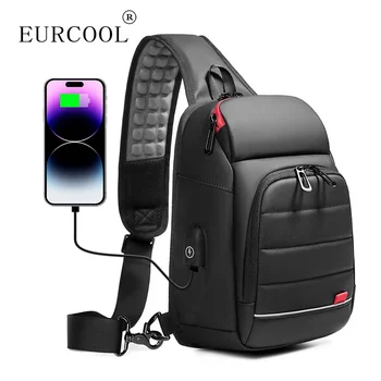 EURCOOL Многофункциональная Мужская нагрудная сумка для 9,7-дюймового USB-рюкзака с зарядкой, сумки-Мессенджеры, слинг через плечо, мужские сумки Bolsas