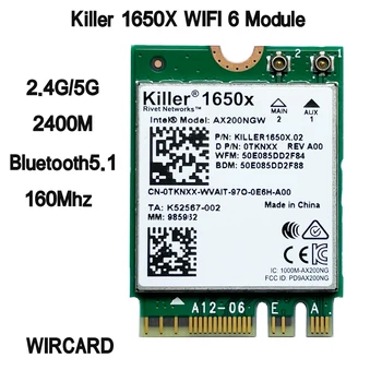 Killer 1650x ax200 AC Двухдиапазонный 2,4 Гбит/с Беспроводной AX200 WiFi карта AX200NGW 802.11AX/AC/A/B/G/N BT 5,1 Ноутбук для Windows 10 17