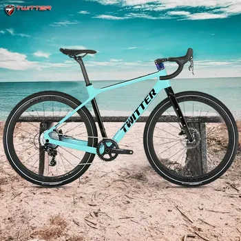 TWITTER Гравий X105 R7000-22S Гидравлический дисковый тормоз 700c * 40C T900углеродистый Дорожный Велосипед Полностью Скрытый Внутренний Кабель гравийный велосипед 8