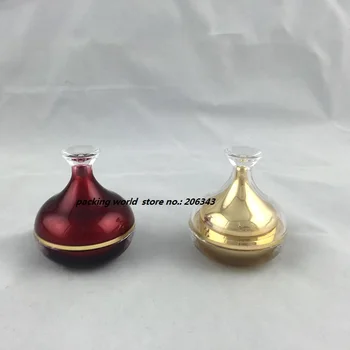 Акриловая баночка в форме золотой/красной чашки весом 5 г для крема для глаз/образца/ночного крема/дневного крема/геля/сыворотки, косметическая упаковка