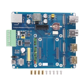 Для Raspberry Pi Вычислительный модуль 4 POE/RS485/RS232 Плата расширения 2 Порта MIPI CSI 4 USB RJ45 40PIN Вычислительный модуль GPIO