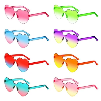 Женские солнцезащитные очки KLASSNUM в форме сердца, очки Love Heart, солнцезащитные очки с градиентными линзами, солнцезащитные очки с желеобразными оттенками, солнцезащитные очки для вечеринок