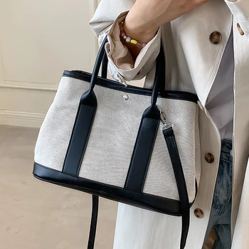Контрастный цвет, женская Большая сумка из искусственной кожи, роскошные женские сумки через плечо и кошельки, дизайнерские дорожные сумки через плечо для покупок
