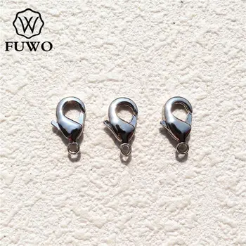 Латунные застежки-лобстеры с платиновым покрытием FUWO, соединительные застежки, высококачественные ювелирные аксессуары для самостоятельного изготовления B002 6 * 10 мм