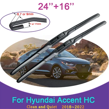 Набор Для Hyundai Accent HC 2018 2019 2020 2021 2022 Модели Передних Щеток Стеклоочистителя Щетки Для Лобового стекла Резиновые Стеклоочистители