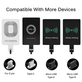Приемник Беспроводного зарядного устройства Поддерживает Адаптер Быстрой беспроводной зарядки Type C microUSB Для iPhone5-7 Android phone Wireless Charge
