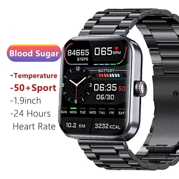 Смарт-часы F57l Уровень глюкозы в крови, 1,9 Дюймовые Умные Часы Для Мужчин И Женщин, 24-часовой Мониторинг Частоты сердечных сокращений, температуры, Фитнес-трекера, Горячие