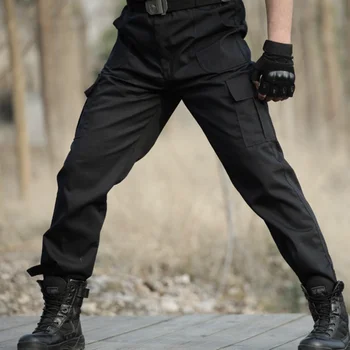 Тренировочные брюки Four Seasons для безопасности Черные Прочные рабочие брюки с несколькими карманами Специальная тренировочная рабочая одежда Тактические Брюки